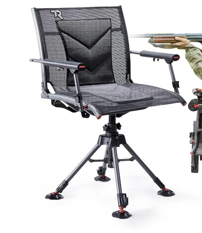 Adjustable-Leg Swivel Hunting Chair with Padded Seat XZCT4019